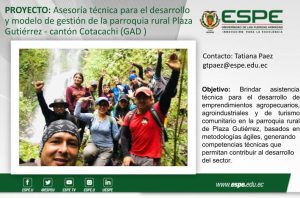 Asesoría técnica para el modelo de gestión de la parroquia rural Plaza Gutiérrez - cantón Cotacachi